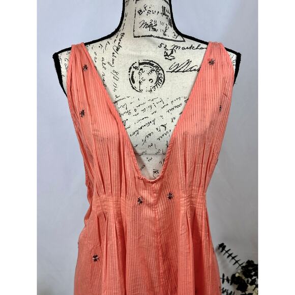 Free People Crushin On You Cotton Beaded Striped Dress - Picture 7 of 16